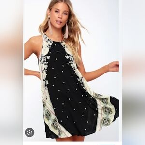 Free People Darjeeling Printed Slip Dress, a bohemian-style mini dress XS